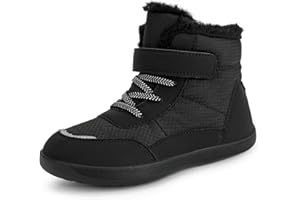 JYukaichen Kinder Winter Barfußschuhe Jungen Mädchen Winterschuhe Warme Gefüttert Outdoor Fitnessschuhe Trekking-Wanderschuhe Leicht rutschfest Winterstiefel, EU25-36