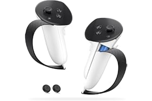 ALAFLY Funda de Agarre Controlador Compatible con Meta/Oculus Quest 3S / 3 VR Accesorios, Ajustable de Cuero Suave Nudillo Correas [Antideslizantes], para Carga Oficial de Batería Dock Grips Cover