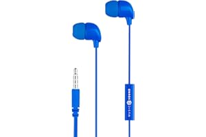 Music Sound | AURICOLARI Fullcolor In-Ear | Auricolari con Filo e Microfono - Jack 3.5 Mm - Colore Blu