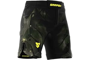 SMMASH Armour-X Deporte Profesionalmente Ultraligero Pantalones Cortos MMA para Hombre, Shorts MMA, BJJ, Grappling, Krav Maga, Material Transpirable y Antibacteriano