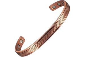 EnerMagiX Copper Magnetic Bracelets for Men Women, 99.9% Solid Copper Magnetic Cuff Bangle with Powerful Magnets