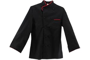 Misemiya Chaquetas Chef Cocinera Mangas Largas, Negro, XXL: (Pecho:116cm, Cintura:118cm) para Mujer