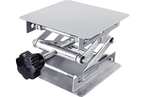 AMZ YYWEi Hubtisch Labor Hebebühne Edelstahl Labor Hebeplattform Ständer Rack Scissor Laborscherenwagenheber manuelle Steuerung (100x100mm)