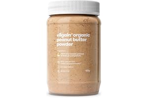 ‎VILGAIN Vilgain 100% BIO Erdnussbutter Pulver | Zuckerfrei mit 2x Weniger Kalorien | Ideal für Smoothies & Porridge | Reich an Eiweiß & Ballaststoffen | 46 kcal pro Portion (450g)