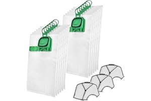 Rebirthcare 12 Sacchetti filtro in microfibra per aspirapolvere Vorwerk Folletto VK 140 VK 150 FP 140/150, con 3 filtri di protezione motore