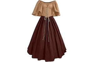 QZQZ Robe Medievale Femme Victorienne Steampunk Gothique Vintage Medievale Steampunk Costume MéDiéVal Femme DéGuisement Victorienne DéGuisements Dress Halloween Renaissance