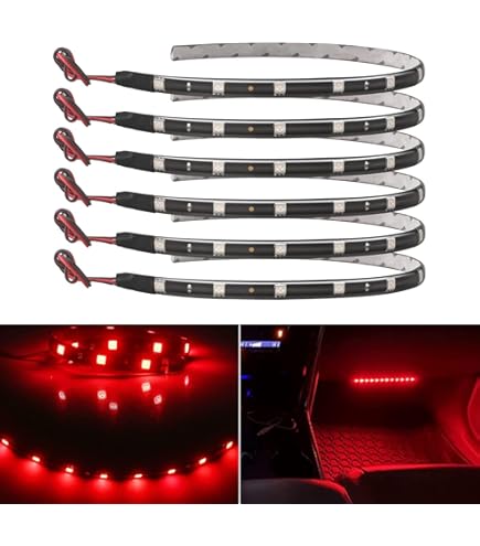 6 Strisce LED Gialle 30 Cm Impermeabili IP67 - Per Auto, Moto, 12V, 5050 SMD - Foto 8