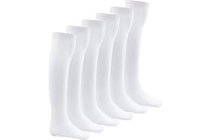 BAMU Back 2 School Unisex Kids Children 6 Pairs Knee High Plain Cotton Rich Socks