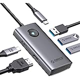 USB C HUB, ORICO 5 in 1 USB C Docking Station con 4K HDMI, consegna di potenza da 60 W, USB 3.0 5 Gbps e 2 porte di dati USB 