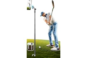GDZN Golf Einbeinstativ Selfie Stick, Golf Schwung Magnetisch Handy Halterung mit 57" Metallstange für Schwungaufzeichnung, Putten, Golftrainingshilfe, Stativ für iPhone 16 15 14 13 Kompatibel Magsafe