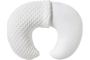 QUENESS Almohada de lactancia con funda para bebés y niñas, almohadas de lactancia con funda de almohada para lactancia, alimentación con biberón, soporte para bebé con funda de almohada extraíble (blanco)