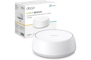 TP-Link Deco BE3600 (1-Pack) – WiFi 7 Mesh de Doble Banda hasta 6.6 Gbps, 2 × Puerto 1G, Ideal para casa Grande, Streaming 8K, Juegos y Red Estable con AI Mesh