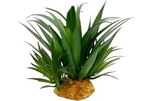 Smoothedo-Pets Reptile Artificial Plants Succulent Terrarium Decor Desert Rain Forests Plant Lizard Bearded Dragon Chameleon Gecko Snake Amphibian Habitat Hideout Tank Accessories (Agave-Set)