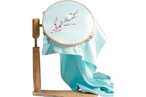 FGXY Soporte de Punto de Cruz de Madera, Marco de Bordado de Madera Natural, Kit de Giratorio de 360 °, Soporte de Aro Giratorio Ajustable con Aros Para Bordado