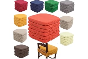 GENERIC Set 6 Cuscini Sedia Coprisedia Imbottiti Vesto Molla Loneta con Elastico (ARANCIONE)