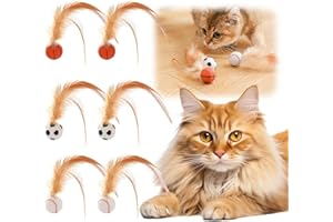 comepew Cat Buncing Ball, 2025 Neu Katzenspielzeug Bälle mit Feder, Interaktives Katzenspielzeug Hohe Elastizität Federspielzeug für Katzen Hüpfball für Katzen Wackelball Kätzchenjagdspielzeug (6PC)