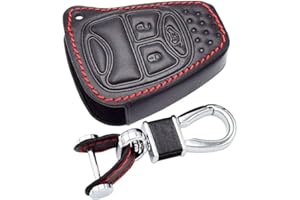 Happyit skórzane etui na klucze samochodowe do Dodge JCUV Jeep Compass Grand Cherokee Patriot Pacifica Chrysler 300C