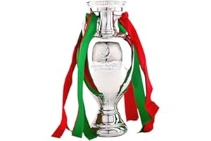 Fmarche Trofeo dei Campioni Europei di Calcio Coppa Delauna Replica Trofeo di Calcio in Resina Collezione di Memorie di Decorazioni per Casa Ufficio Regali per Fan (34 cm) (16 cm)