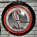 Produktbild NEONUHR SHELBY COBRA MUSTANG NEON ROT - WERKSTATT WANDUHR - BELEUCHTETE REKLAME MIT SCHWARZEN CHROM RING!