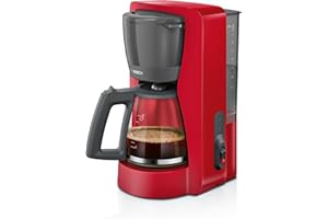 Bosch, machine à café filtre, MyMoment, réservoir d'eau amovible, carafe en verre, arrêt automatique, fonction Anti-Goutte, maintien au chaud 40 minutes, rouge foncé, TKA2M114