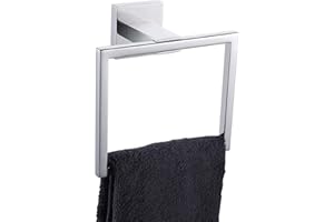 KOKOSIRI Bathroom Towel Holder Bath Towel Ring Towel Hanger Towel Rack Wall Mounted Stainless Steel Mordern Style, Polished Chrome, B3004CH