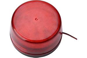 Msiud Estroboscópica LED de Advertencia y Seguridad, Lámpara Intermitente Alarma Señal luz Advertencia Luz Alarma Intermitente Seguridad Roja 12V 7.3 x 4.2 cm para el Hogar Hoteles