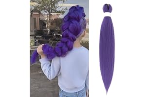 ‎JOOCEEBABY Pre Stretched Braiding Hair Extensions 32 Zoll 1pack Braids Extensions Kunsthaar Lila Haarverlängerung Kunsthaar Zum Einflechten Extension Für Braids Jumbo Haar(32 Zoll, Dunkelviolett#)