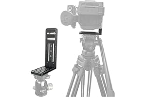 DFCINE Staffa a L per fotocamera Piastra a sgancio rapido per treppiede con commutazione verticale orizzontale, Staffa per batacchio verticale a L per fotocamera DSLR compatibile con Canon Nikon Sony DJI