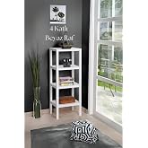 4 Katlı Beyaz Raf Kitaplık & Banyo D&uuml;zenleyicisi 100 cm