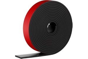 NUTKIT 3M Rotoli di Gomma Adesiva, 25MM(b)*3MM(d), Neoprene Adesivo Rotolo Gomma, Rotolo Gomma Antiscivolo, Fai Da Te Protezione Per Pavimenti, Isolamento, Antivibrazione, Antiscivolo -Autoadesivo