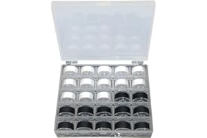 HWX MEDIA 25 Pcs Sewing Machine Bobbins, Sewing Machine Threads with Bobbin Case, Sewing Machine Accessories for Brother/Janome/Kenmore/Babylock/Elna/Singer Sewing Machine(Assorted Colors)