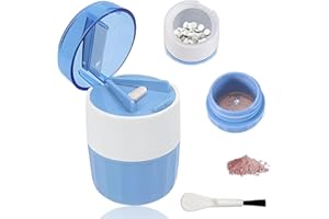 LAIVIYA 3 in 1 Tablettenmörser Tablettenteiler Pillenmörser Tabletten Zerkleinern mit Tablettenschneider Tabletten Mörser Tablettenzerkleinerer mit Schleifkopf Pillenmahler mit Aufbewahrung Reinigungsbürste