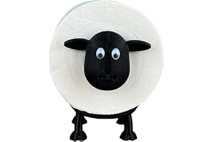 Naturalspring® | Dori - Toilettenpapierhalter Schaf | Toilettenpapier Deko Schwarz | für 42 und 44mm Rollen | Toilettenrollenhalter WC | Ersatzrollenhalter (1x - Normal (Schwarz))