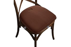 Big Hippo Seat Pads For Dinning Chairs,Square Memory Foam Chair Cushion With Ties,Outdoor Garden Chair Cushions, Perfect for Home Kitchen Office Car (Brown)