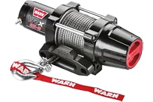 WARN 101020 VRX 25-S Powersports Winch with Handlebar Mounted Switch and Synthetic Rope: 3/16" Diameter x 50' Length, 1.25 Ton (2,500 lb) Capacity