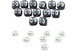 LUXETOYS Lot de 40 figurines miniatures de suie Susuwatari avec autocollant de voiture de 1,2 cm pour décoration de voiture (40 esprits de suie sombres et lumineux)