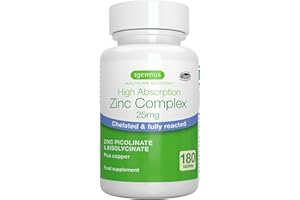 IGENNUS HEALTHCARE NUTRITION Igennus Clean Chelated Zinc Picolinate & Bisglycinate Complex 25mg with Copper, 6 Month Supply 180 Tablets, High Absorption & Lab Verified, Non -GMO, Supplement for Men & Women, Immune Support & Skin