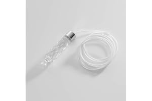 Penbrice Interiors Bathroom light cord pull - Glass effect solid clear acrylic teardrop with chrome design