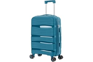 ARTREE Maletas de Viaje Cabina,PP 55x40x20cm- Trolley Rígida Polipropileno con 4 Ruedas Giratorias y Cierre de Combinación - Maleta Cabina Prácticas y Ligeras 40L (Azul)