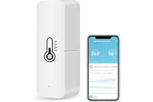 MOLCZOV Mini termometr higrometr, higrometr do wnętrz, z alarmem powiadomień, kompatybilny z Alexa i Google Home, 1 opakowanie