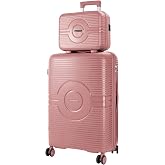 Artebeads Set of 2 Travel Suitcases Set, Expandable Rigid Carry On Luggage Polypropylene with Swivel Wheels and Combination L