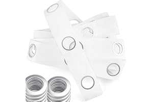 TIANLONG 10M(10.9Yards) Eyelet Curtain Tape,60 Rings Accessories Sewing Silver Curtains Blinds,Drapery Curtain Heading Grommet Tape for Perforated Curtains Header DIY Decoration