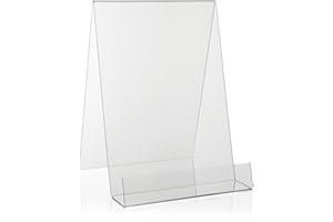 VITAdisplays Book stand, book stand as a product carrier and inclined display in DIN A4 format made from original Plexiglas, transparent