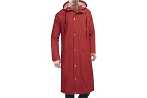 COOFANDY Men's Rain Jacket with Hood Waterproof Lightweight Active Long Raincoat