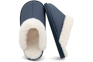 ChayChax Chaussons Chaude Fourrée en Mousse à Mémoire Peluche Pantoufle Maison Automne Hiver Hommes Femmes Intérieur/extérieur