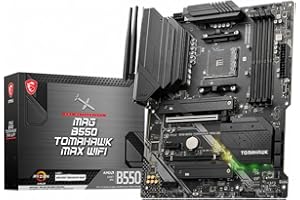 MSI MAG B550 Tomahawk MAX WiFi Gaming Motherboard (AMD AM4, DDR4, PCIe 4.0, SATA 6Gb/s, M.2, USB 3.2 Gen 2, HDMI/DP, ATX, Wi-Fi 6E, AMD Ryzen 5000 Series Processors)