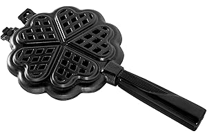 Nordic Ware Sweetheart Waffler, padella per waffle in alluminio pressofuso, per mini waffle, a forma di cuore, mini waffle - nero
