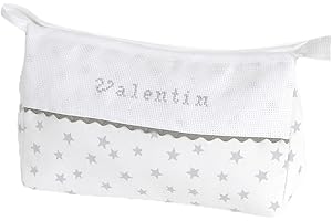 DMC - Trousse de Toilette, idéale pour Transporter Les Affaires de bébé - 100% Coton | Point de Croix, à Personnaliser - Idée Cadeau de Naissance Unique et Personnel