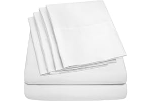 SWEET HOME COLLECTION Prześcieradła na łóżko king size, 6 sztuk, kolekcja 1500 Supreme, delikatna szczotkowana mikrofibra, głęboka kieszeń, zestaw pościeli na łóżko king-size, 2 dodatkowe poszewki na poduszki, świetna