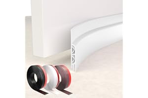 KAYLEINSTER Burlete Puerta Entrada,Burlete Puerta 1m Blanco Autoadhesivo de Goma de Silicona,Burlete Bajo Puerta,Burletes para Puertas de Entrada,Antipolvo Aislamiento Acústico Prueba De Viento y Agua